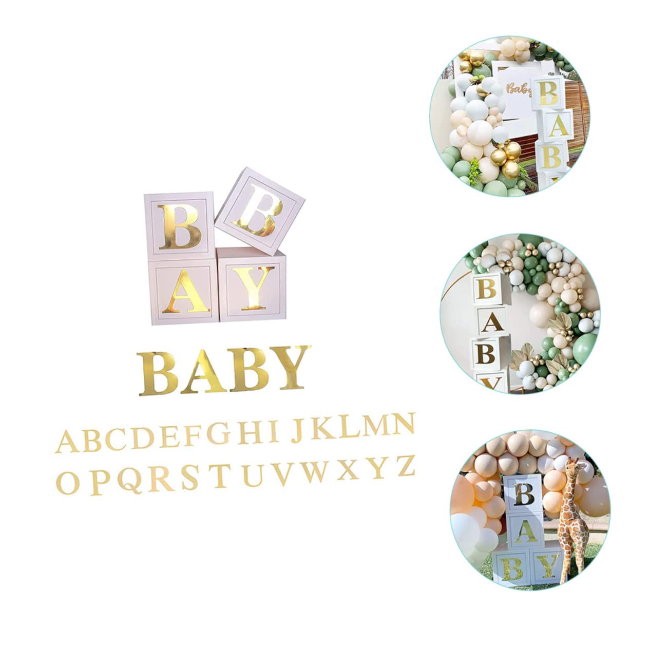 OUNONA Luftballonketten für Babyparty Dekorationen aus Papier in Weiß und Grün Babyboxen zur Shower und Gender Reveal Party Einsatz