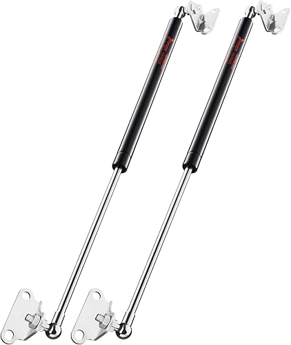 Amortiguadores de gas de 25 pulgadas, 80 libras, 356 N por soporte con soportes tipo L para armarios de TV, cubierta de tapa resistente, puerta de