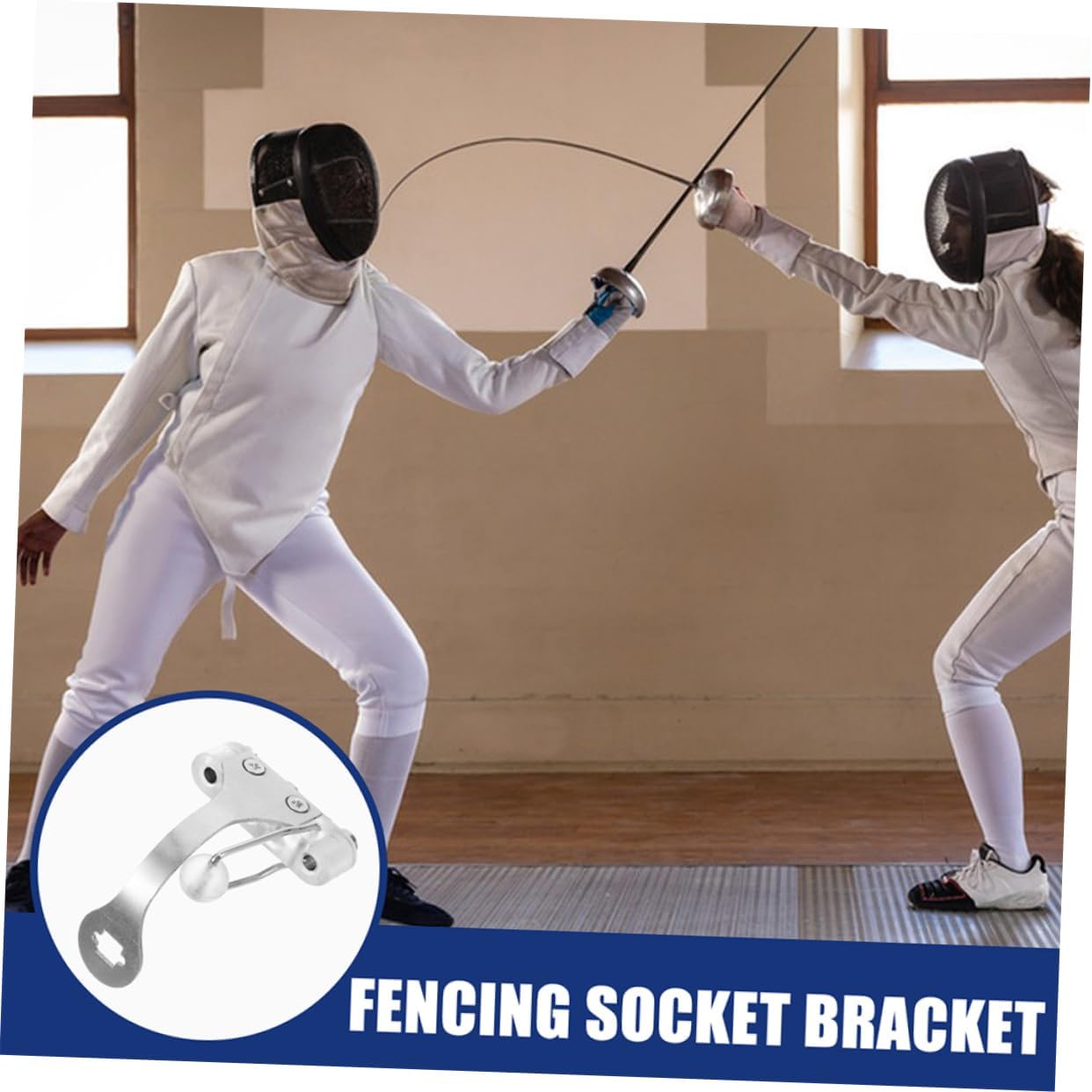 2pcs Stainless Steel Fencing Epee Socket Replacement Fencing Equipment Bracket Easy Install Training Tool for Fencers