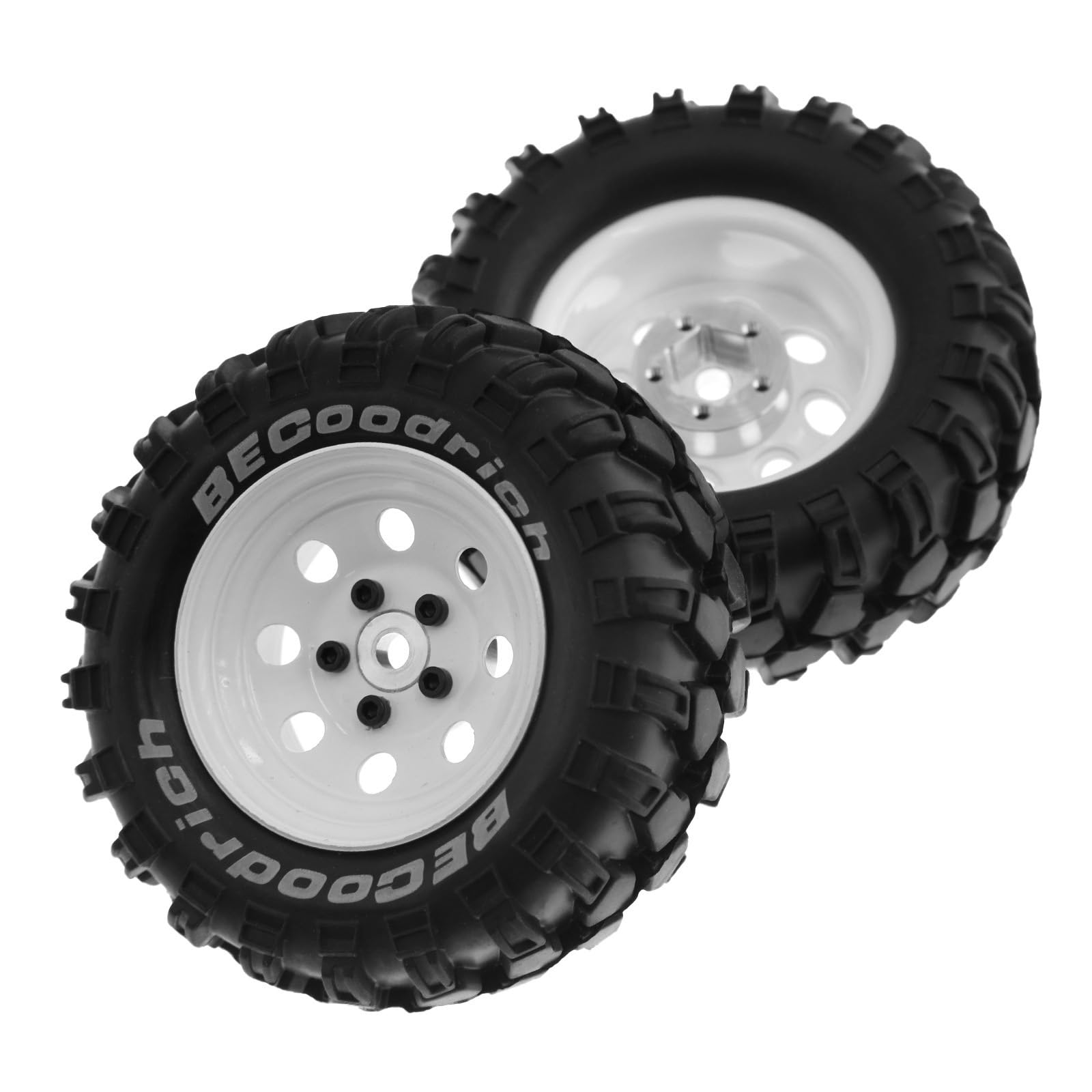 4 Stück 1,9 Metallfelge Gummireifen für 1/10 RC Chenille TRX4 SCX10 D90 4103 90046 FR4 FMS NT4 weiße Teile
