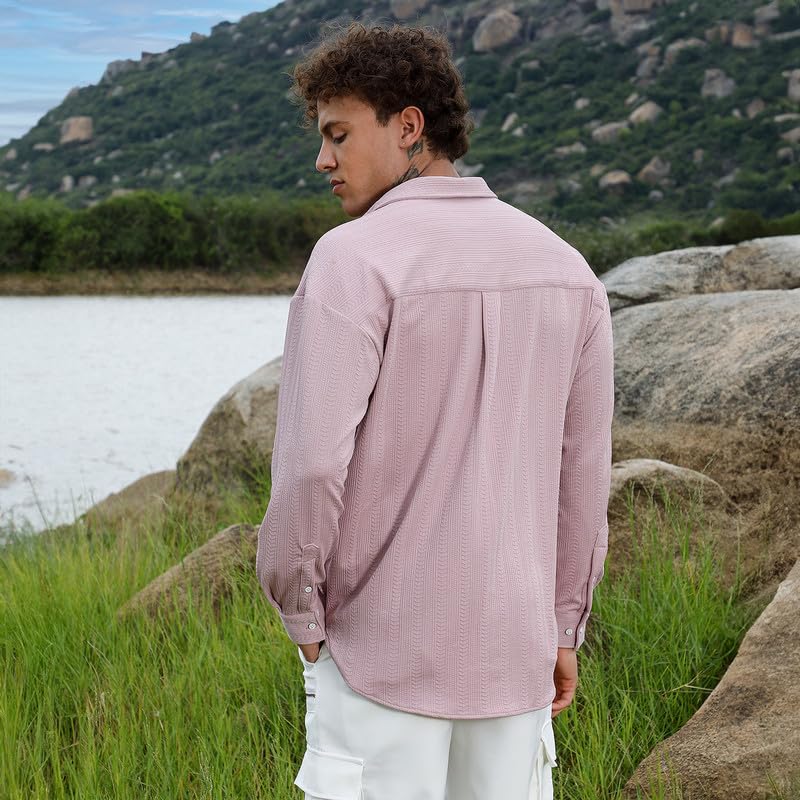 Image of CAHOOT Men's Solid Utility Shirt | Casual Wear | Spread Collar | Long Sleeve | Button Closure | Shirt Crafted with Comfort Fit for Everyday Wear
