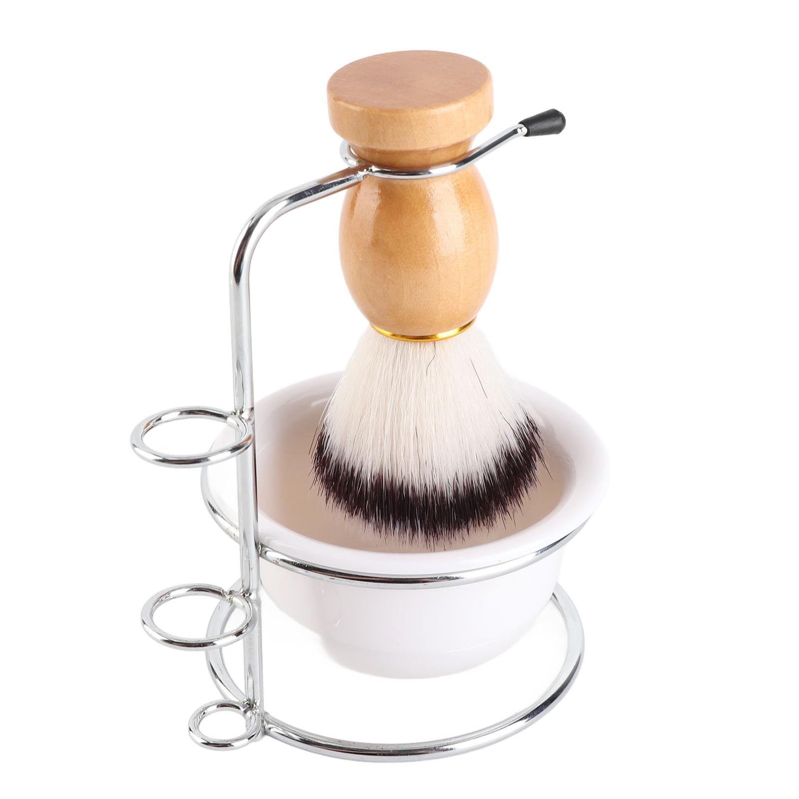 Porta Pennello Barba, Kit Ciotola per Sapone Barba con Design Montabile a Parete per Uomo, Set di Strumenti Portatili per Rasatura Bagnata o Asciutta