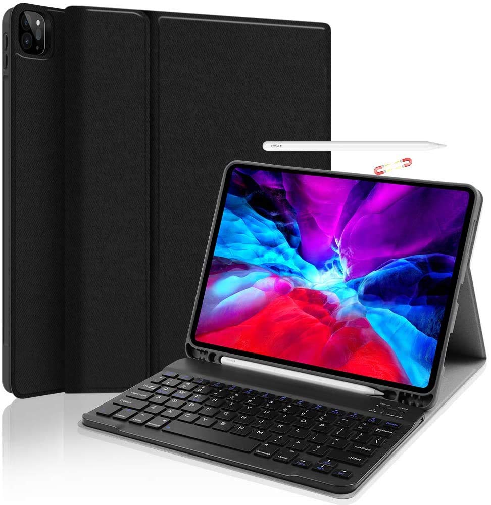 ProElite Detachable Wireless Bluetooth Keyboard Smart flip case Cover for Apple iPad Pro 11 2021/2020/2018 with Pencil Holder, Black (B08DQZP7W6) Amazon Price History, Amazon Price Tracker