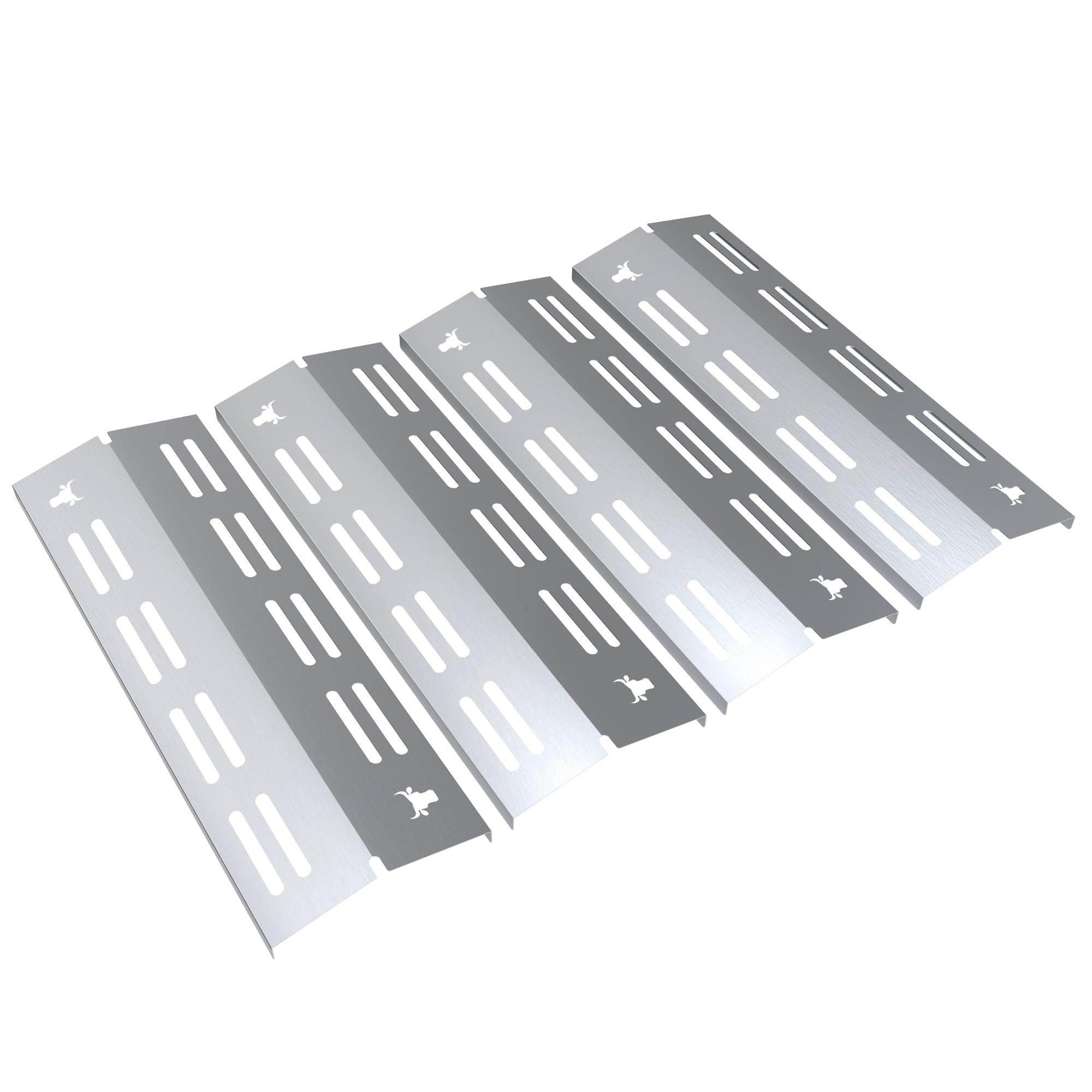 tuning-art GA45 Gasgrill Brennerabdeckung Edelstahl kompatibel mit Enders Boston Pro 4 Gasgrills | Brennerschutz | Passgenau, Farbe:4er Set Matt Bulle