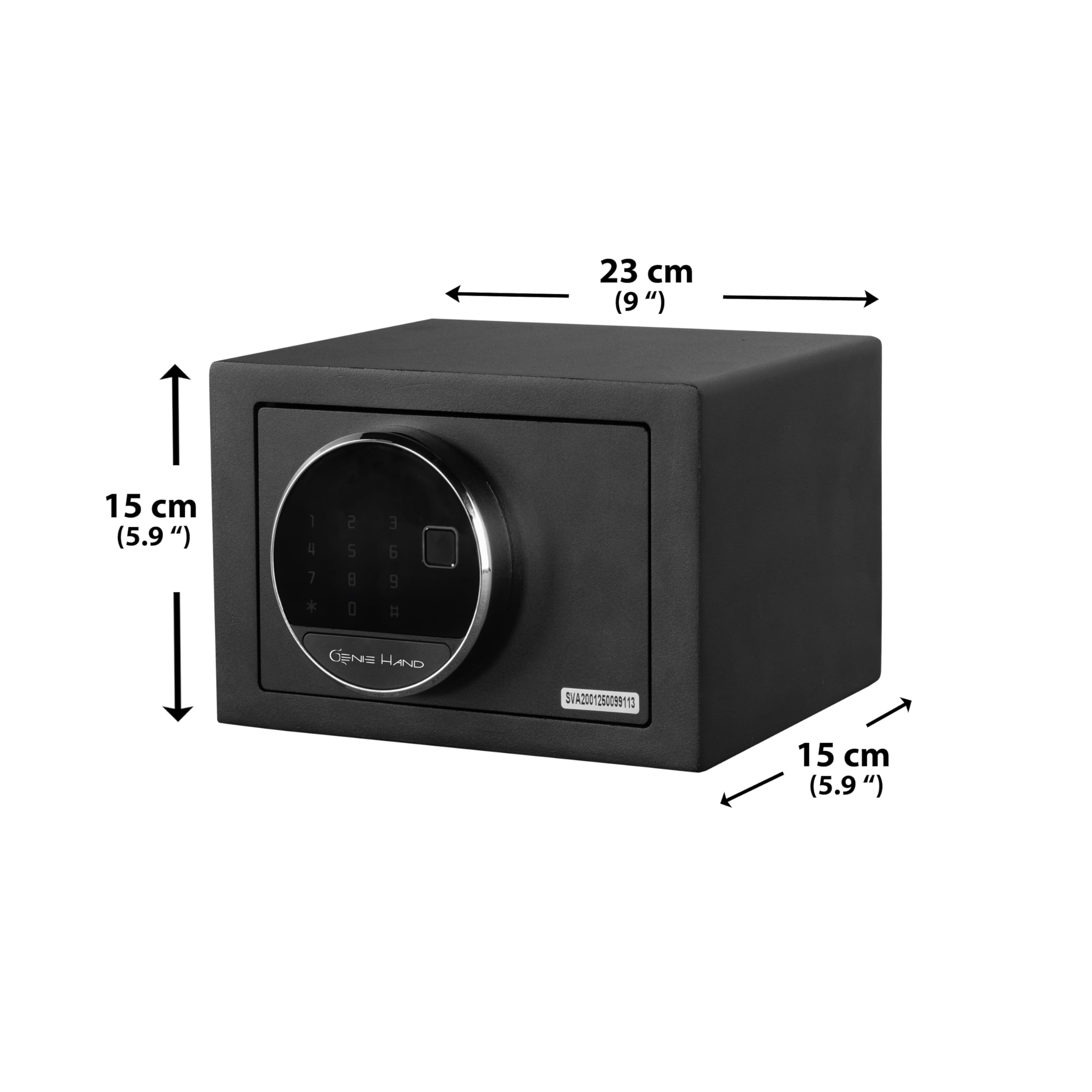 Genie Hand | Coffre-fort à temps motorisé avec compte à rebours - Lecteur d'empreintes digitales - Alimentation d'urgence avec USB avant - Serrure B-Class - Système Anti Bounce