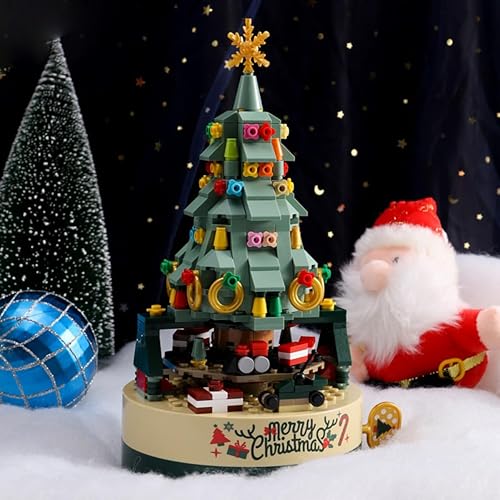 Miniatura 3 de Street View - Juego de 360 piezas de bloques de construcción para árbol de Navidad, caja de música de bloques de Navidad, juguete de construcción de