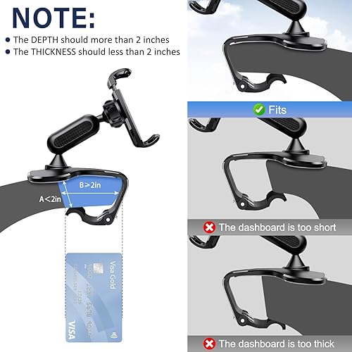 Miniatura 5 de Soporte de teléfono para automóvil, rotación de 360 grados, soporte de teléfono para tablero de automóvil, soporte multifuncional para teléfono