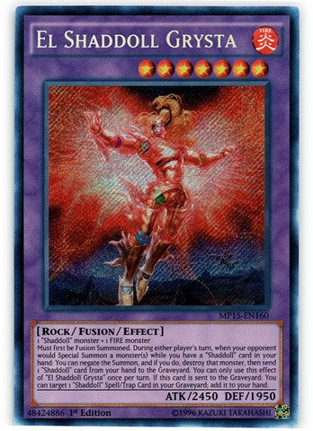 YU-GI-OH! - El Shaddoll Grysta (MP15-EN160) - Mega Pack 2015 - 1st Edition - Secret Rare