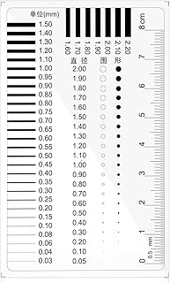 Crack Ruler & Precision Measuring Tool: Transparent Point Line Gauge for Flaw Detection - High-Precision Size Estimation Chart for QC Inspection and Forensic Analysis