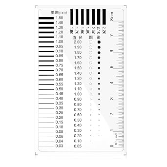 Crack Ruler & Precision Measuring Tool Transparent Point Line Gauge for Flaw Detection - High-Precision Size Estimation Chart for QC Inspection and Forensic Analysis