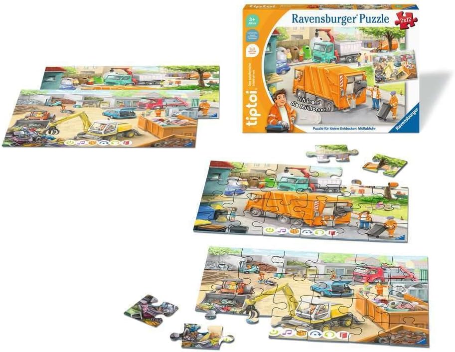 Ravensburger tiptoi Puzzle 00138 Puzzle for Little Explorers: Waste Collection, Children's Puzzle from 3 Years, for 1 Player