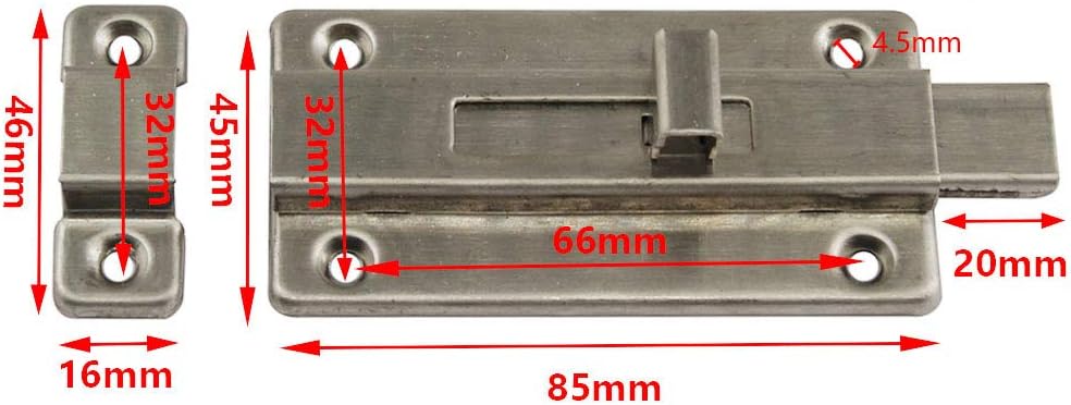 Stainless Steel Door Latch Door Bolt for Home Yard,Window,Cabinet,Door (Pack of 4), large - Image 5