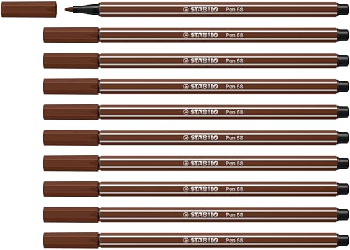 STABILO - Premium-Filzstift - Pen 68-10er Pack - braun