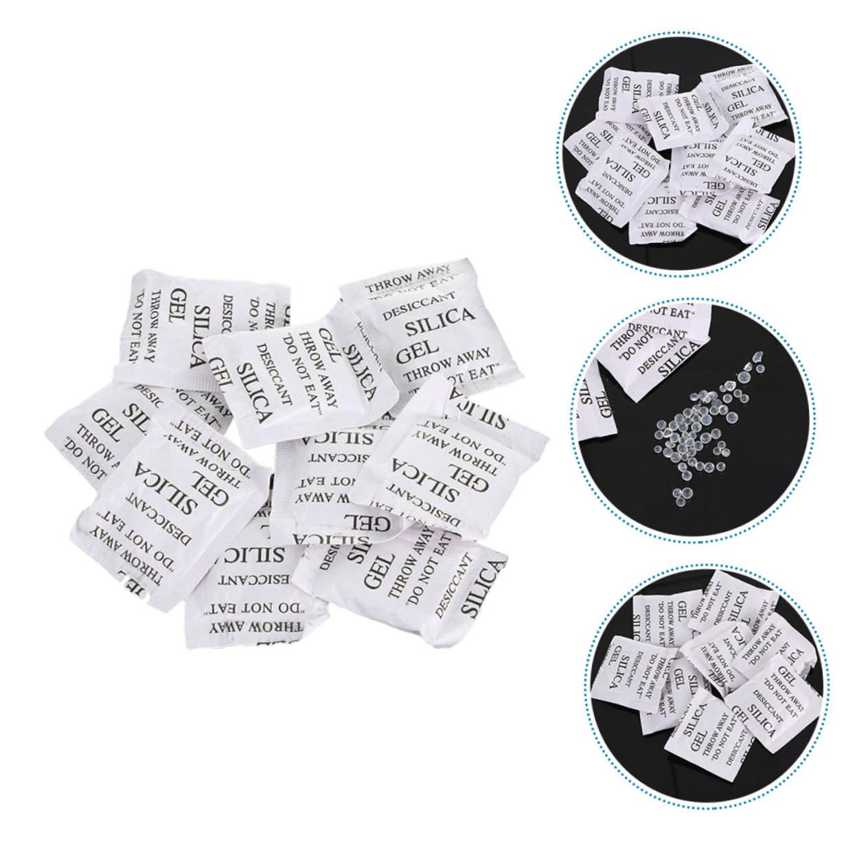 Hohopeti Silicagel Trockenmittelbeutel Saugfähiger und Umweltfreundlicher Silica Gel Beutel 100 Stück aus Sicherem Material zum Schutz vor Feuchtigkeit in Schubladen bei Feuchtem Wetter
