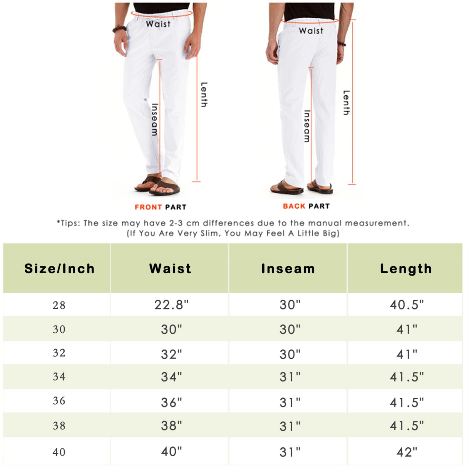 Sailwind Pantaloni da uomo in lino con coulisse, casual, estivi, da spiaggia