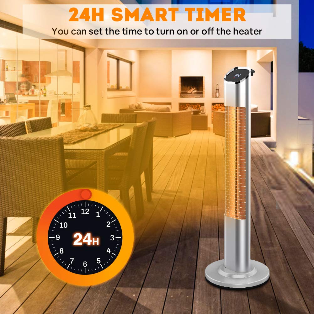 Electric Infrared Space Heater, Quiet Patio Heater/ Garage Heater with