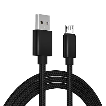 Micro USB Charging Cable for PS4 Controllers Nylon Braided Cord 6.6 Feet | Fits for Xbox One Controllers, Fire TV Stick, Android Phones And More, USB 2.0 Data Sync