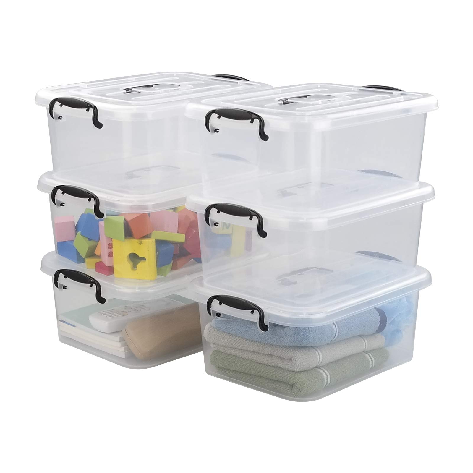 Bac de rangement en plastique 8L pour organiser le bureau et la maison | Lot de 6