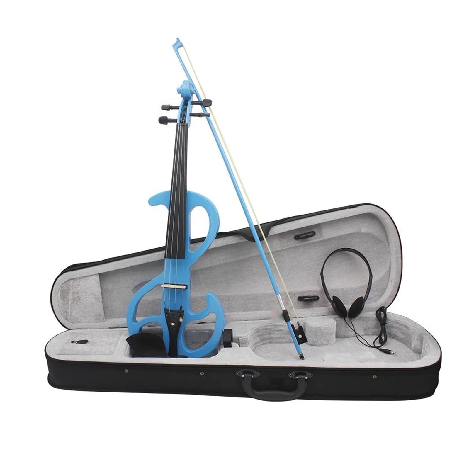 Violino Elettrico 4/4 Con Finitura Blu Tavola In Acero Tastiera In Ebano Strumento A Corde Violino