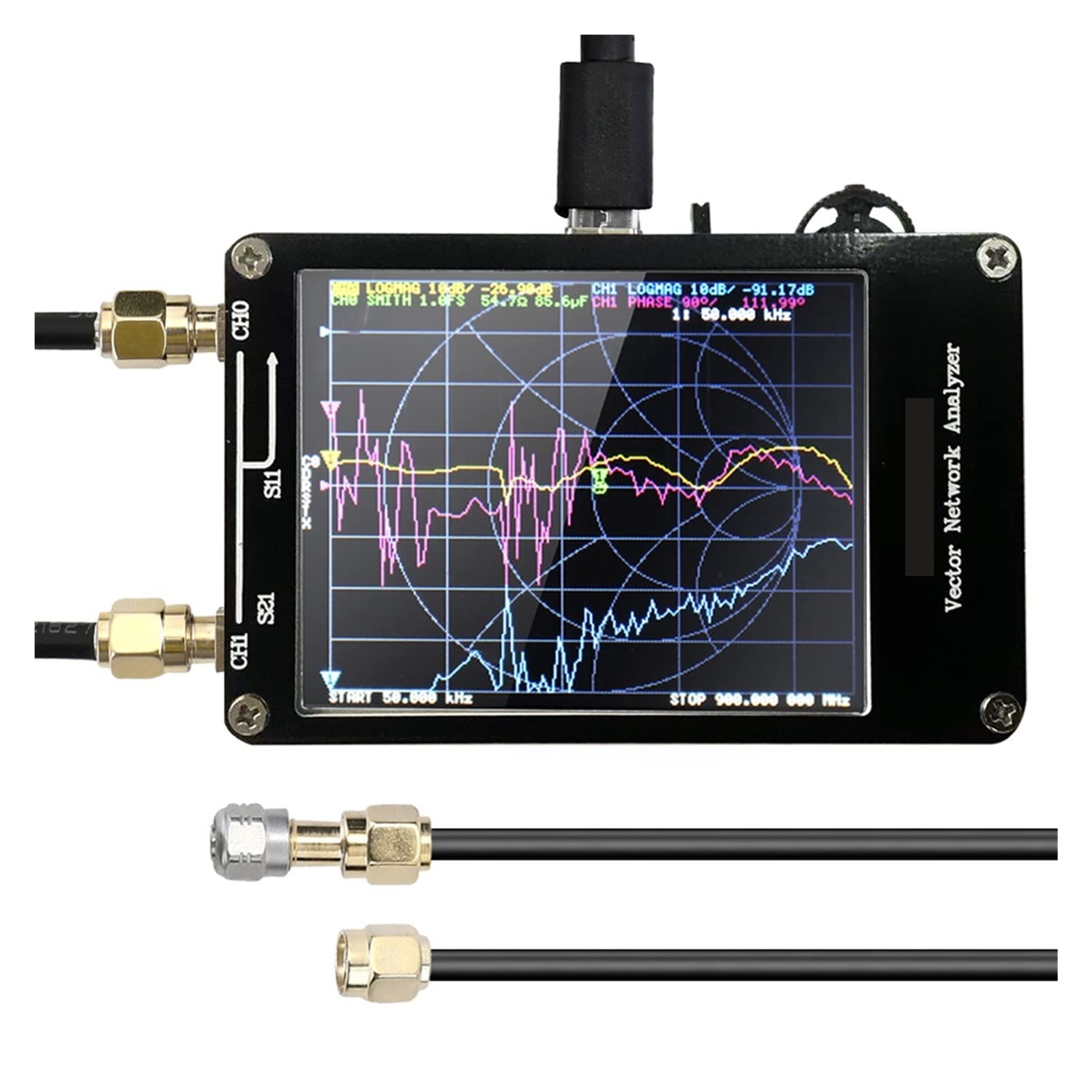 Analyseur de Réseau, Analyseur de réseau vectoriel portable 50KHz-900MHz affichage numérique Shortwave Mf hf vhf uhf d'antenne ondes debout