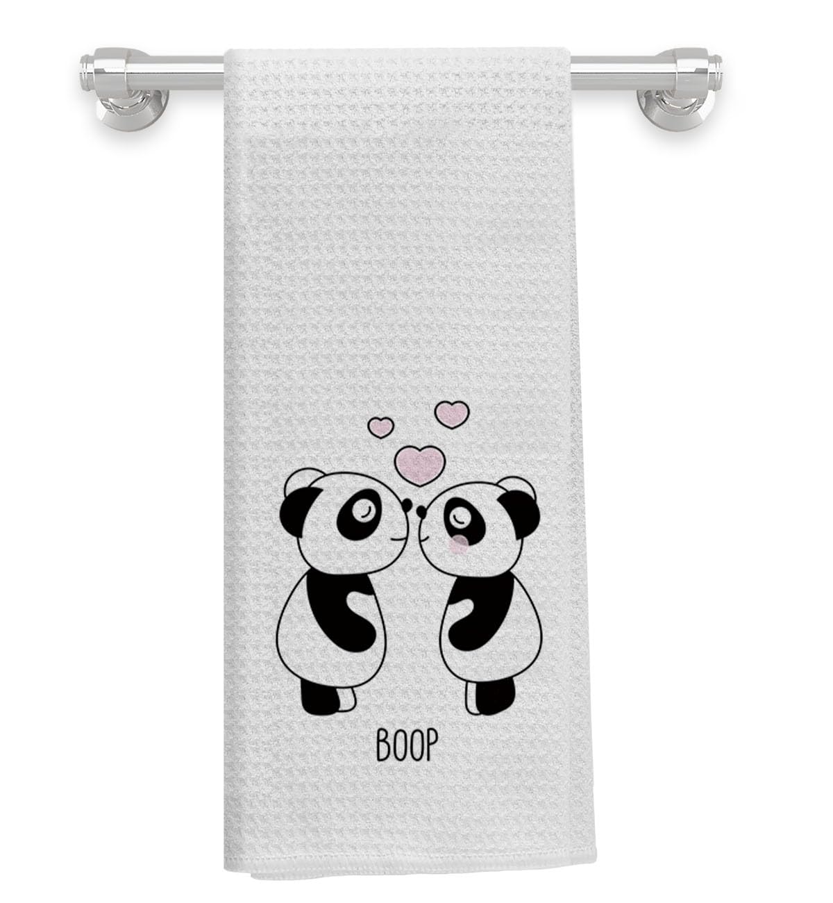 Knibeo Cute Panda Valentines Kitchen Towels 16x24, Couple Gifts, Valentines Day Gifts for Her Girlfriend Wife, Love Gifts, Valentines Dish Towels Hand Towels, Valentines Day Kitchen Bathroom Decor