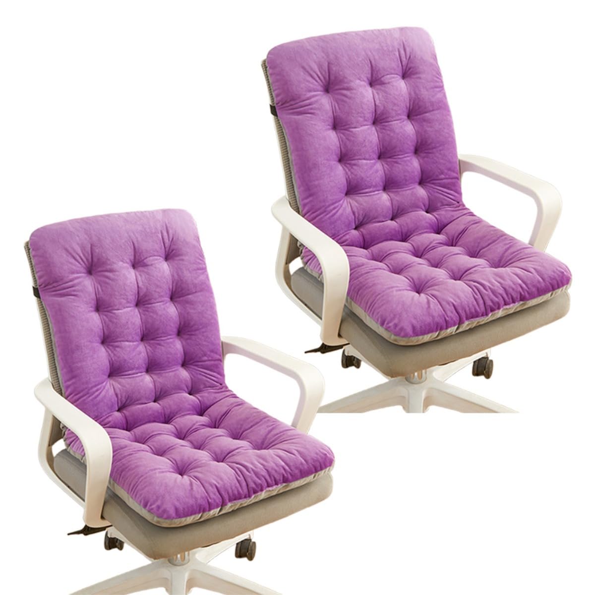2 cuscini per sedia da ufficio con supporto per la schiena, antiscivolo, delicati sulla pelle, cinghie elastiche, per gaming, auto, sala da pranzo e sedie da giardino (C12, 45 x 85 cm)