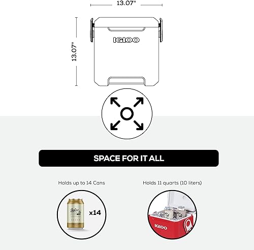 Miniatura 5 de Igloo Enfriador estilo picnic con etiqueta de 11 cuartos de galón demasiado atado