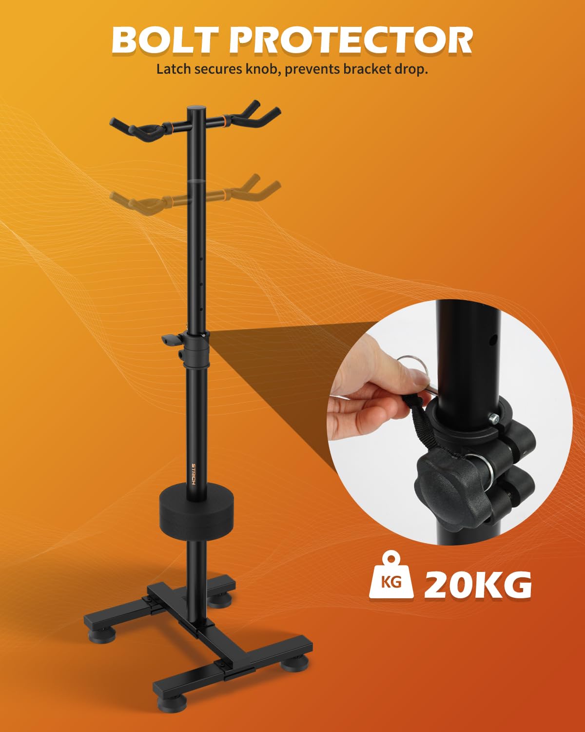 STRICH Gitarrenständer Boden, 2 verstellbare Gitarrenhalter FH-S2