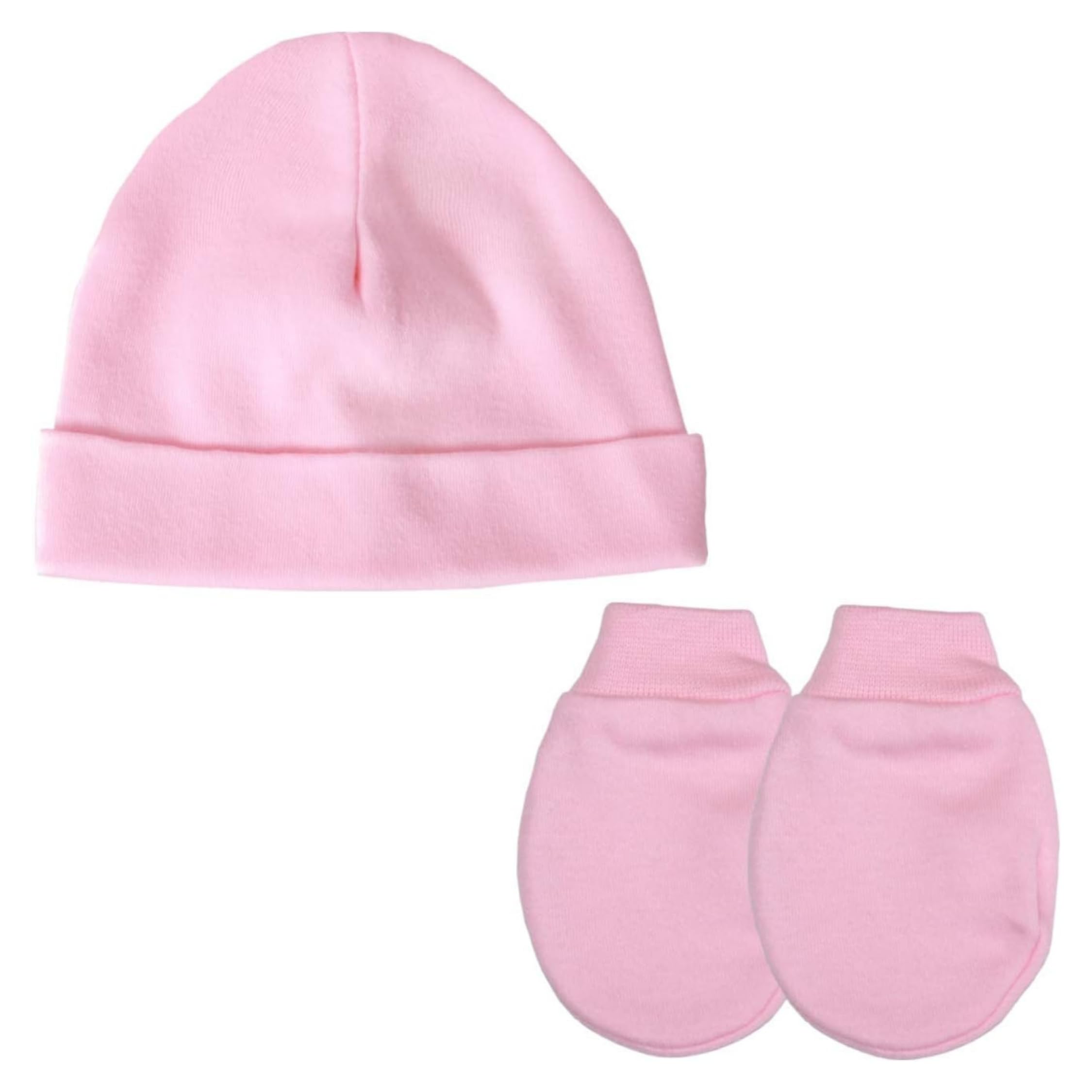 Baban Baby Premature Hat and Scratch Mittens Set - Cotton Tiny Baby Clothes Gift for Prem Baby Boys and Girls 3-5lb and 5-8lb, Made in Britain