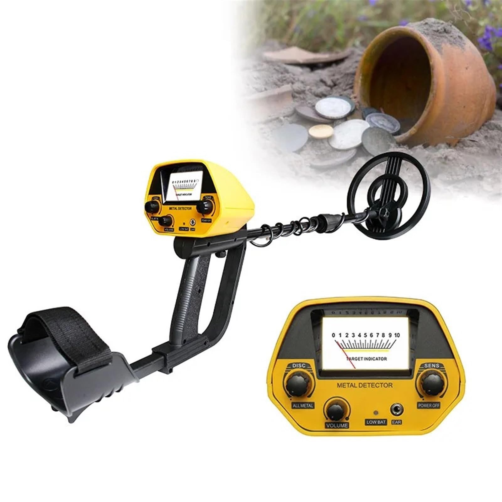 Unterirdischer Gold-Metalldetektor-Finder. Suche nach vergrabenen Schatzobjekten mit großer Reichweite und Kopfhörern zur Goldsuche
