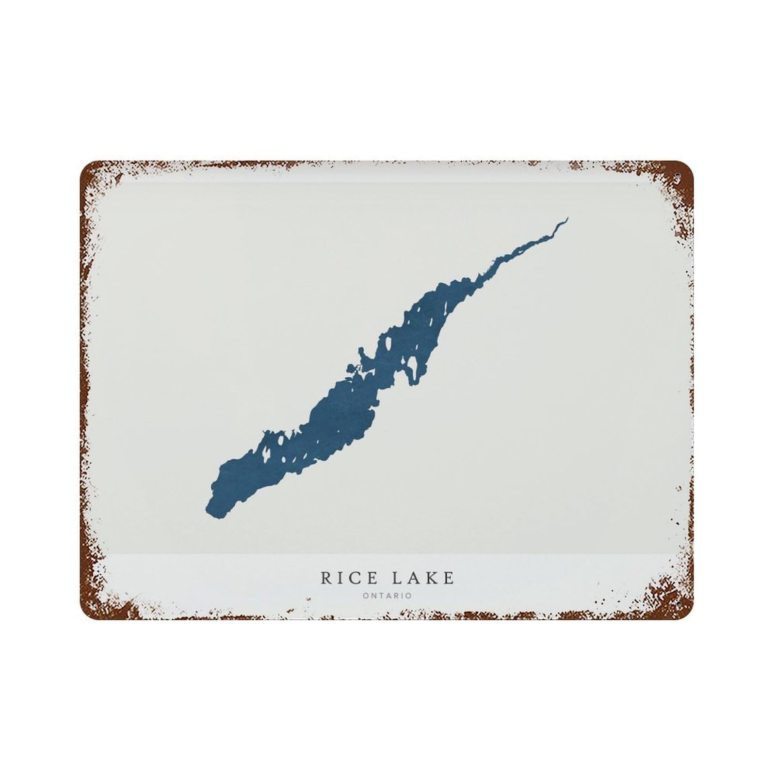 xiaoxiaoshen Rice Lake Map House Gift Ontario Wall Decor Art Metal Tin Poster Modern Home Decor Art Home Bar Shop Decorations Vintage Sign 30x40cm