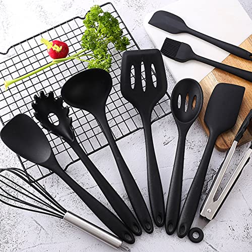 Ustensiles de Cuisine,49pcs Ustensiles de Cuisine Silicone avec 20 Crochets en S,Batterie de Cuisine antiadhésive Anti-Rayures et résistante à la Chaleur - Noir – Image 6
