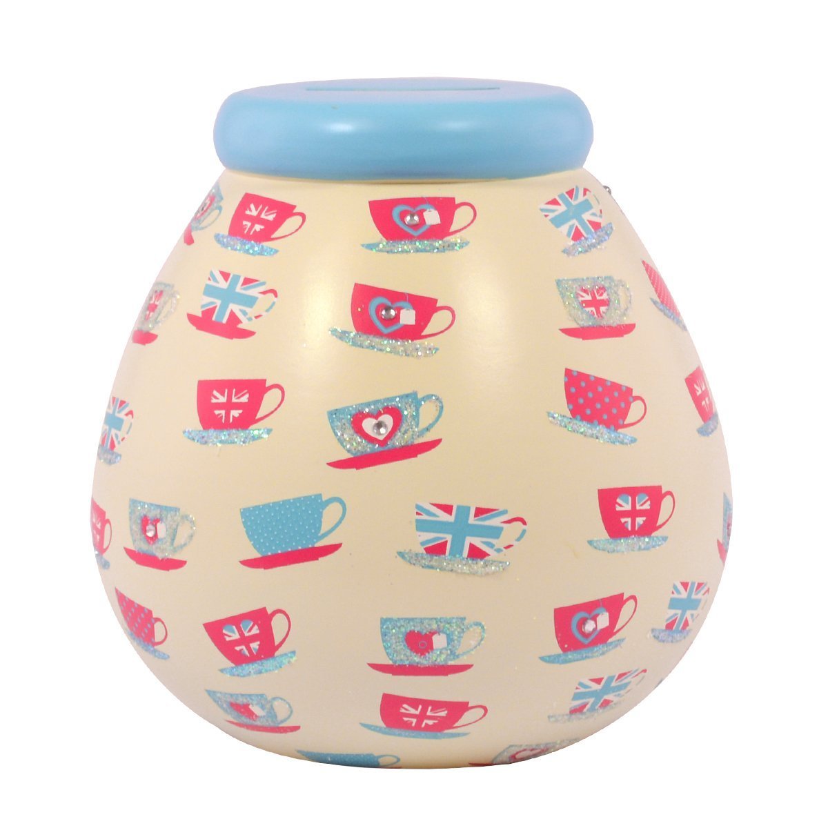 VECELO Save and Smash Handcrafted Cream Color Money Box Piggy Bank-Perfect Decorative Gift for Centrepiece Living Room & Kitchen, Multi, One Size