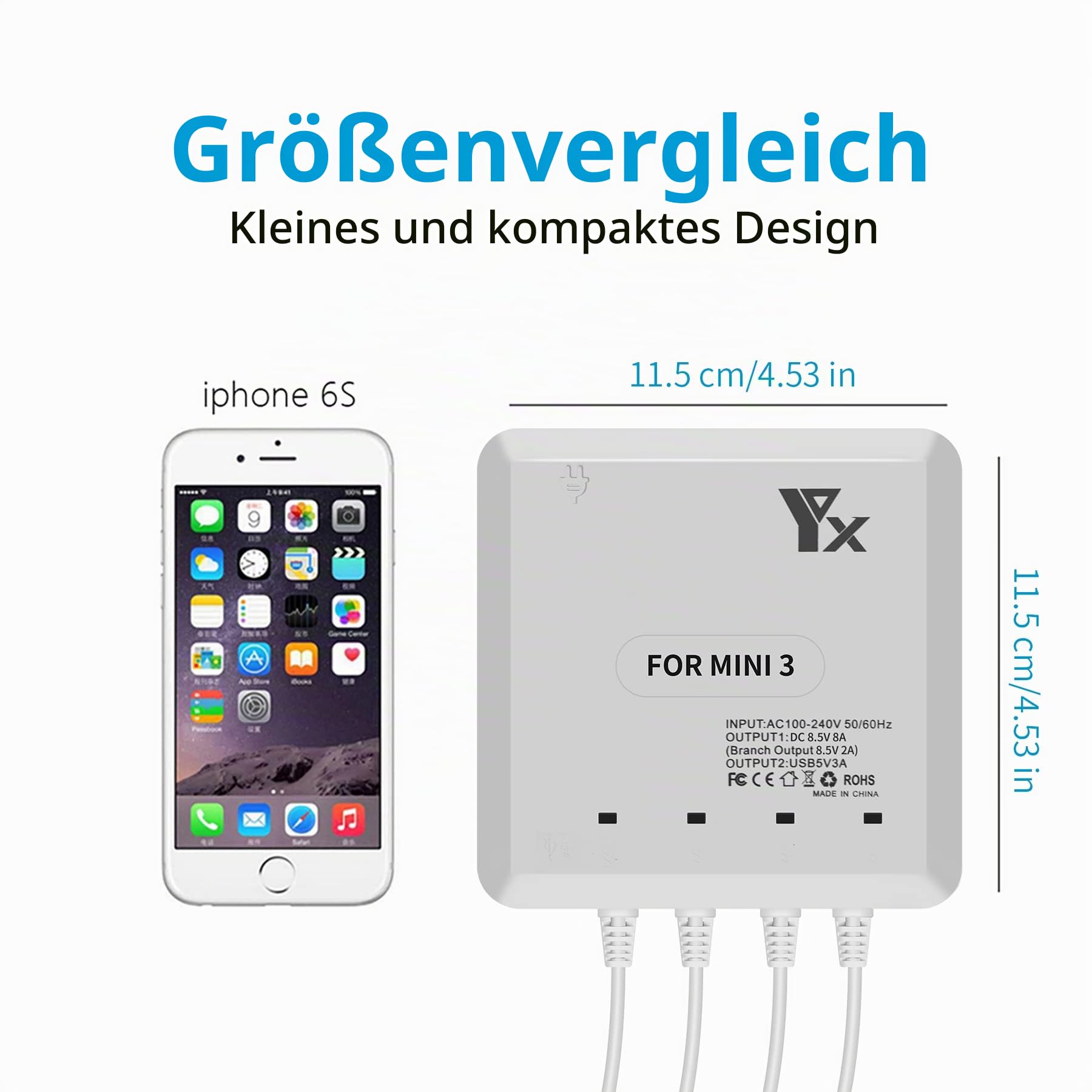 Akku Ladegerät für DJI Mini 4/3 Pro,Mini 3 Drohne,6 in 1 Parallel Battery Charger Hub,Charging Akkuladestation Zubehör