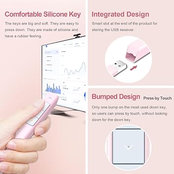 Norwii Wireless Presentation Clicker, PowerPoint Clicker with Laser Pointer