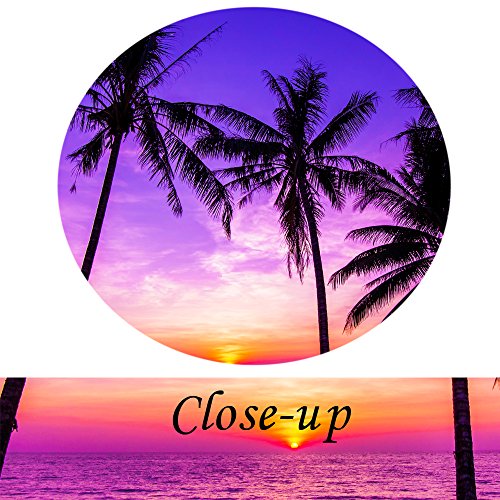 Kreative Arts - 4 Panel Tropical Palm Trees Purple Sunset On Ocean Beach Nature Wall Art Print Picture On Canvas Framed Artwork Ready To Hang #TOP4