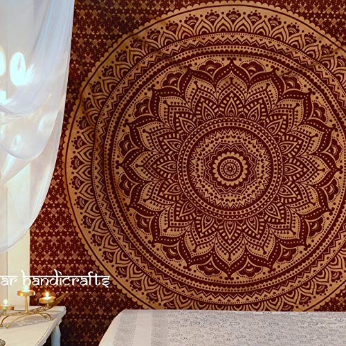 Popular Handicrafts New Launched Kp721 Original Gold Ombre Tapestry Mandala Tapestries Wall Art