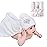 Viviland Baby Towels and Baby Wash Cloths Set Hooded Baby Towels Baby Wipes Absorbent Bath Face Towels Burp Cloths or Face Towels for Girl Boy 6-Pack Size 28 x 28 Inch(Elephant Flower)