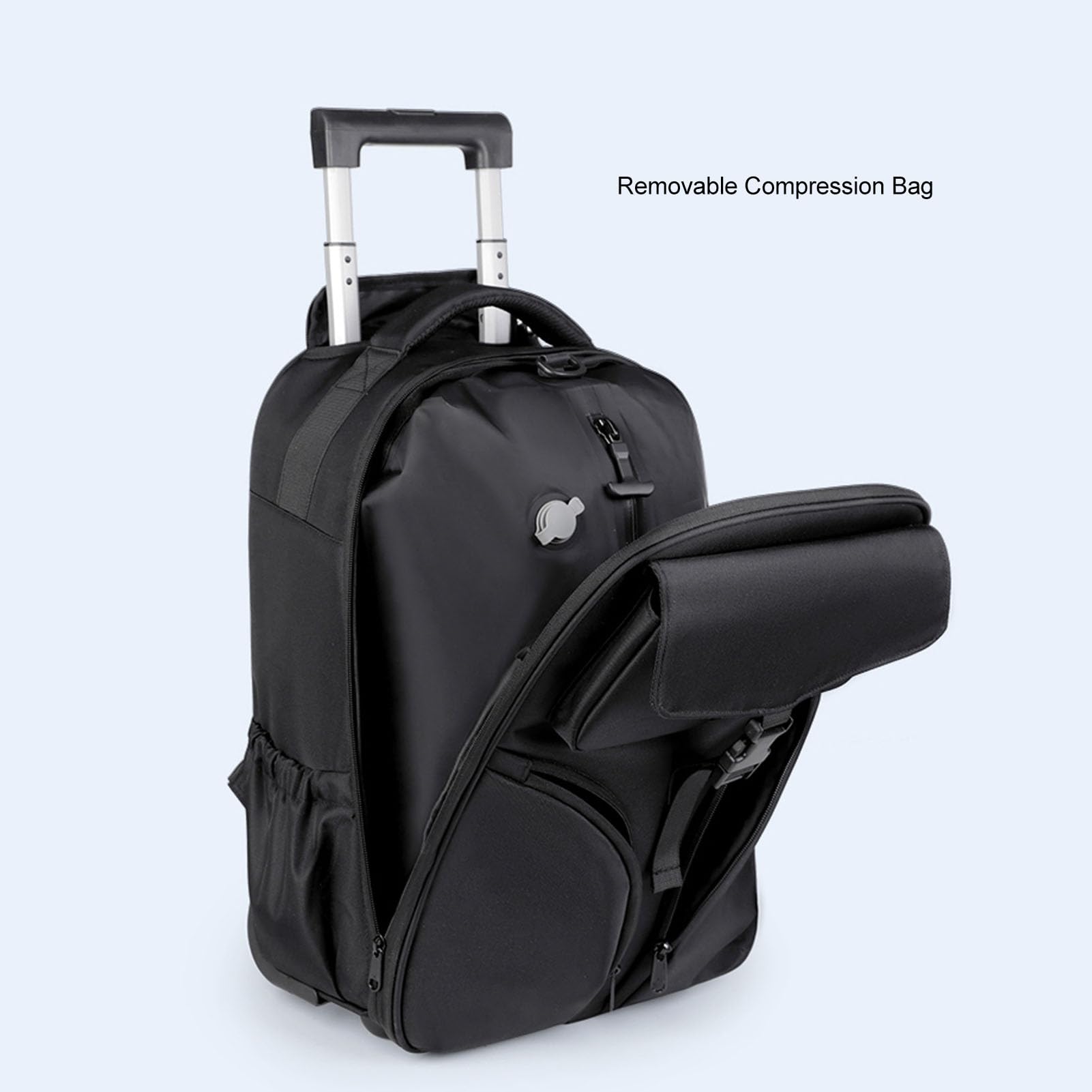 Mochila Enrollante de 30L para Viajes, Negocios, Senderismo, Mochila para Laptop con Ruedas Impermeables, Bolsa de Negocios de Equipaje, Maleta Durante la Noche