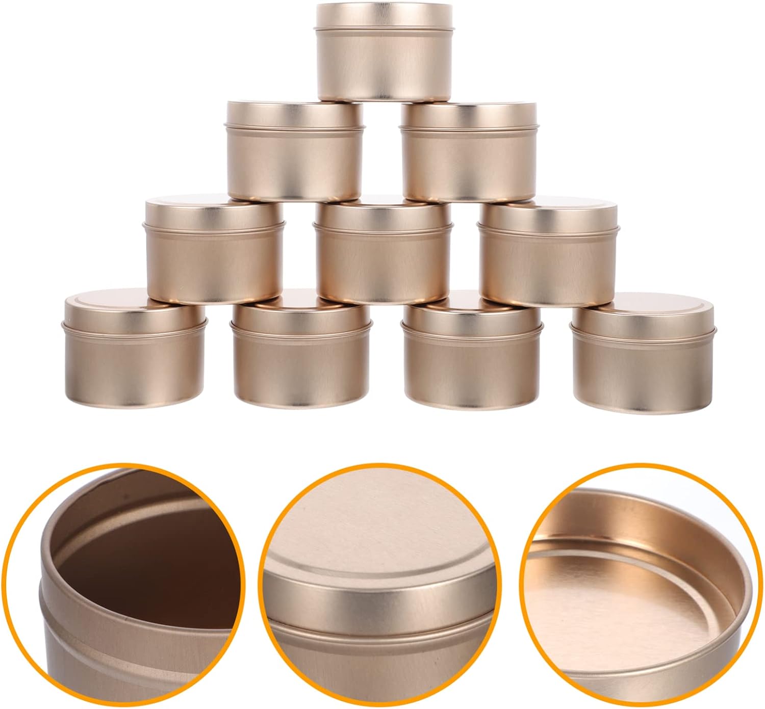 12Pcs Round Tinplate Candle Container for Beads Coins Organizing