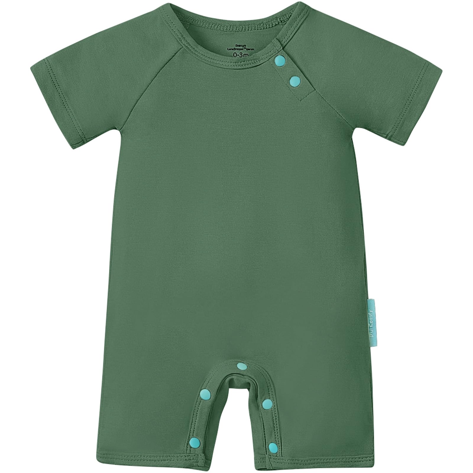 SuperSoft Short Sleeve Baby Romper, Unisex Bamboo Viscose One-piece Summer Pajamas, Boy Girl Footless Jumpsuit Snap Closure