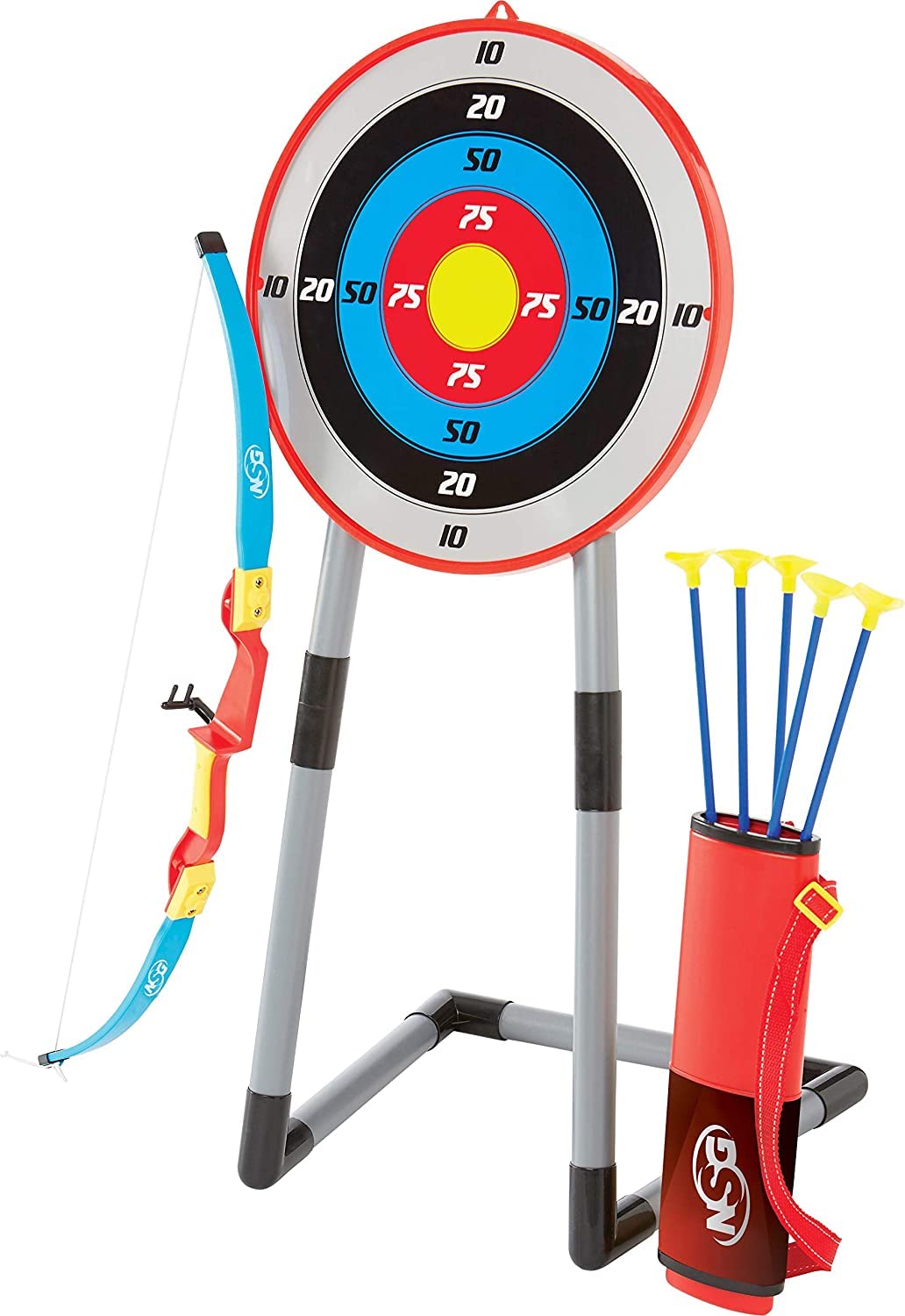 TechPlusBow and Arrow for Kids Toy Archery Set, Toy Archery Bow with Large Freestanding Target with Target for Boys and Girls Best Gift for Children