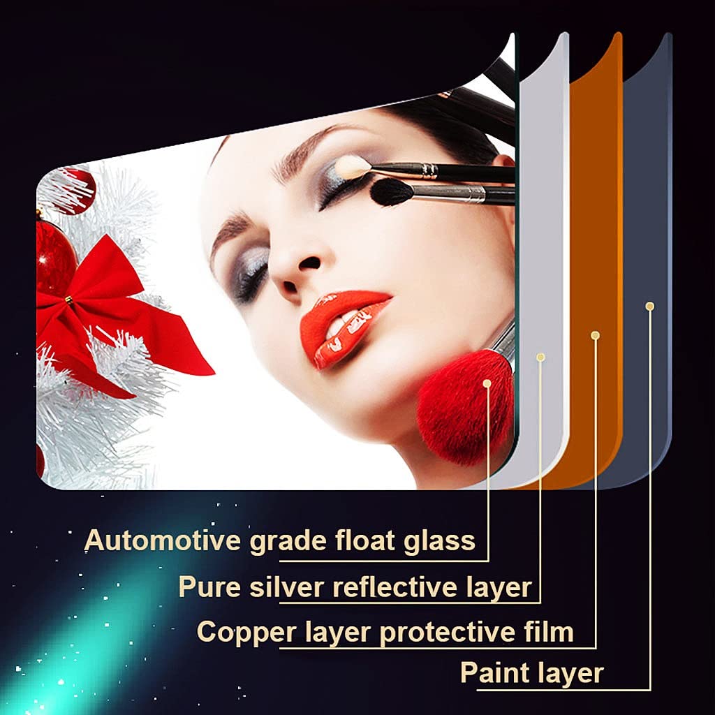 Beleuchteter LED-Badezimmerspiegel, hintergrundbeleuchteter Kosmetikspiegel mit Touch-Schalter für Make-up, Kosmetik, Rasur, Wandmontage (Farbe: weißes Licht, Größe: Spiegel mit Hintergrundb