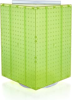 Azar Displays 701414-GRE Pegboard 4-Sided Revolving Counter Display, Green Translucent Color