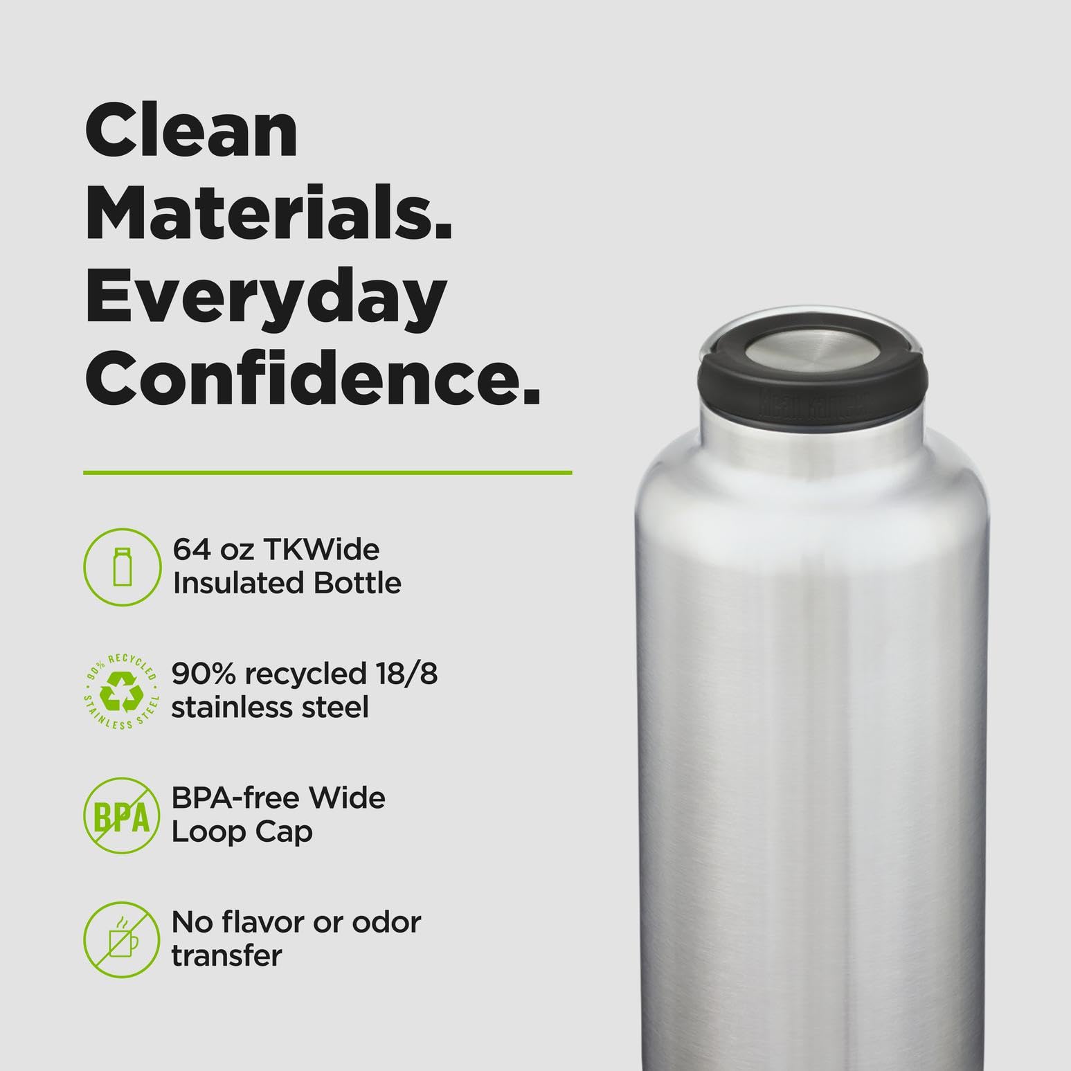 Amazon.com : Klean Kanteen TK Wide 64 Oz Loop Top Brushed Stainess