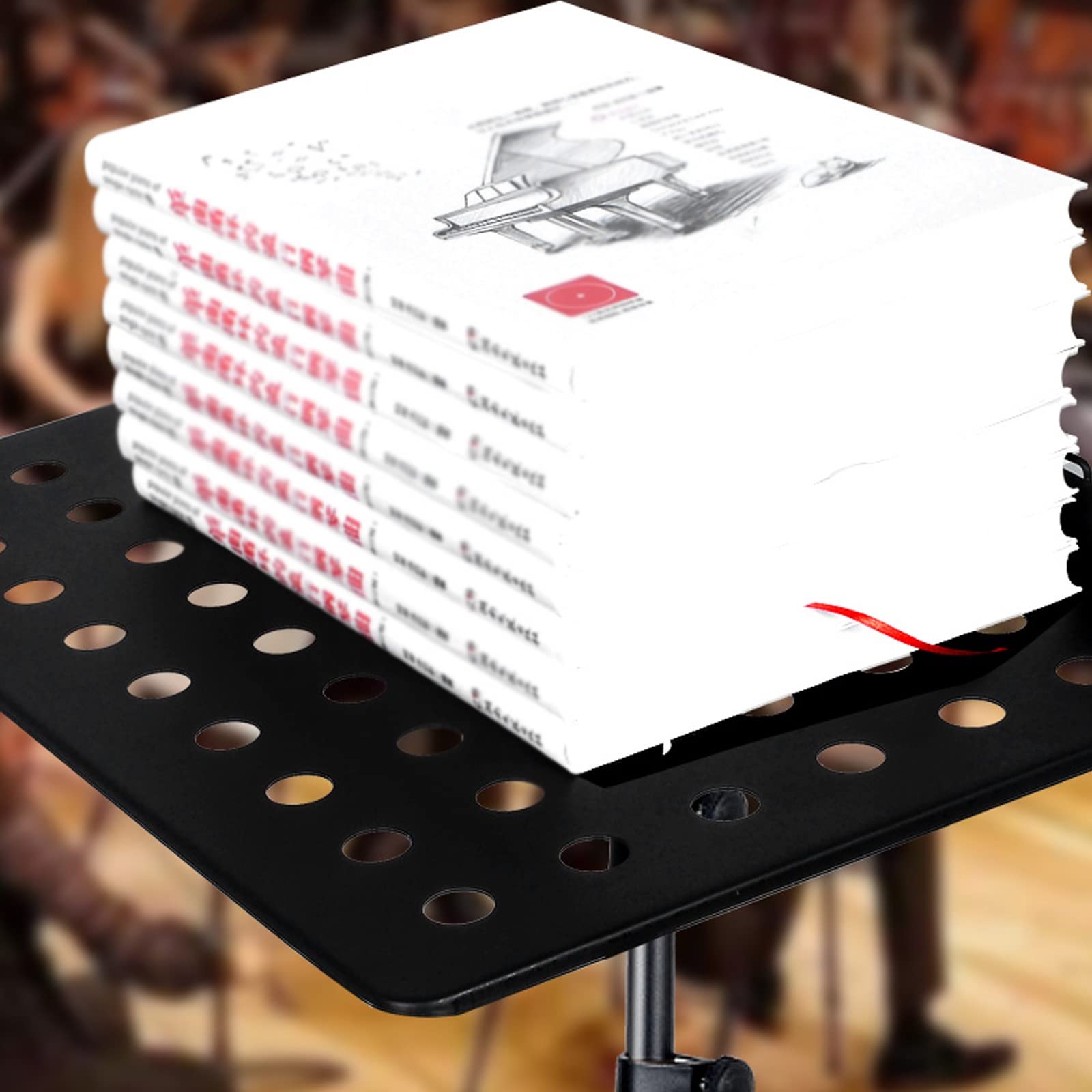 HJXGQJM Atril for Partitura Plegable Portátil Musica Metalico Soporte De Ajustables con Bolsa De Transporte, Atril for Música Orquestal,para Violinistas De Guitarra De Violín,Negro