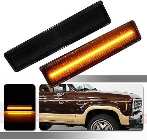 Tonsya Lámparas LED ámbar kit de lámpara ahumada compatible con Ford BRONCO F-150 F-250 F-350 Luces de marcador lateral de parachoques delantero