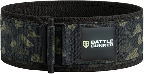 Battle Bunker Cinturón híbrido  Cinturón de levantamiento de pesas autoblocante para un máximo apoyo y estabilidad  Cinturones de gimnasio para