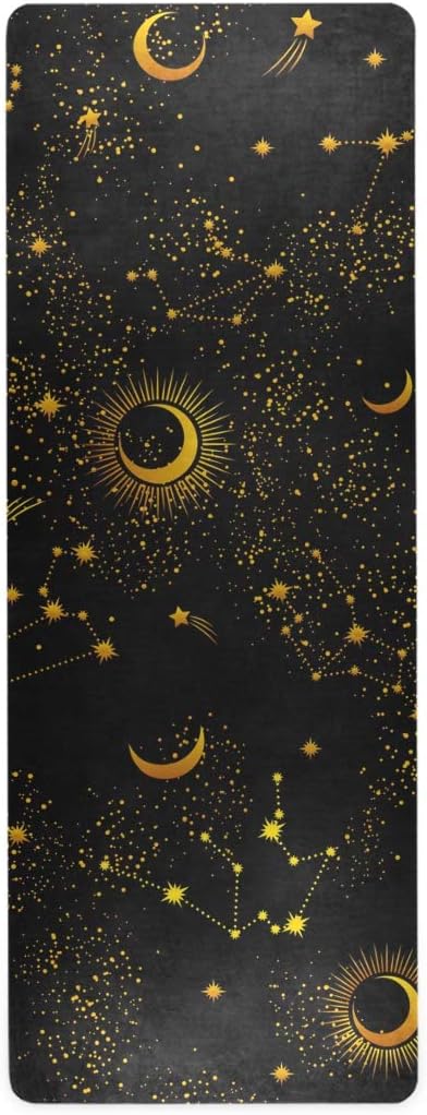 Space Galaxy Constellation Yoga Mat Non Slip Thick Kids Eco Friendly Rubber Workout Foldable Yoga Mat Women Exercise