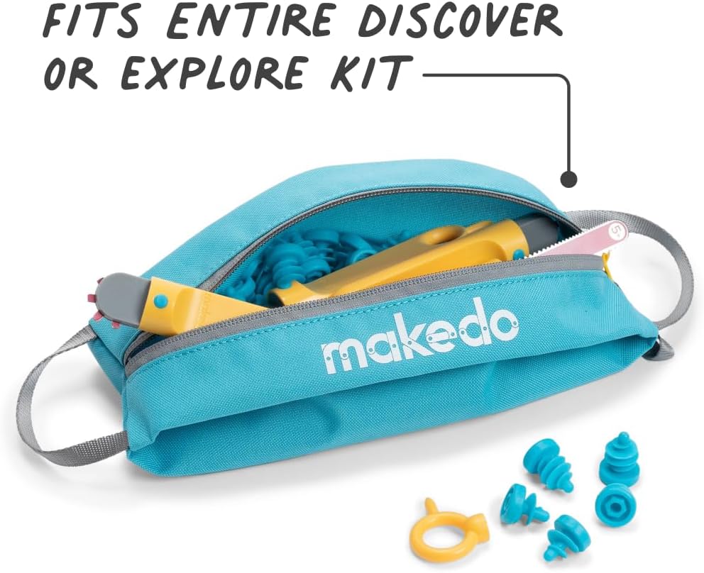 Makedo Tool-Case | Stylish and Eco-Friendly Storage Solution for Up to 300 Scrus or 20 Tools | For All Ages and Versatile for All Various Craft Supplies